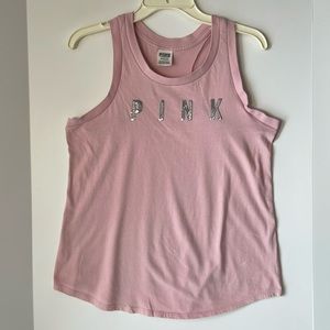 Pink Victoria Secret  Women's Small Tank Top Sequins Pink / Silver